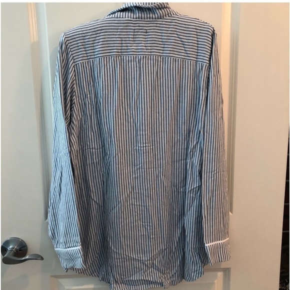 Plush Ultra Soft Boyfriend Striped Sleep shirt NWT - Picture 9 of 12